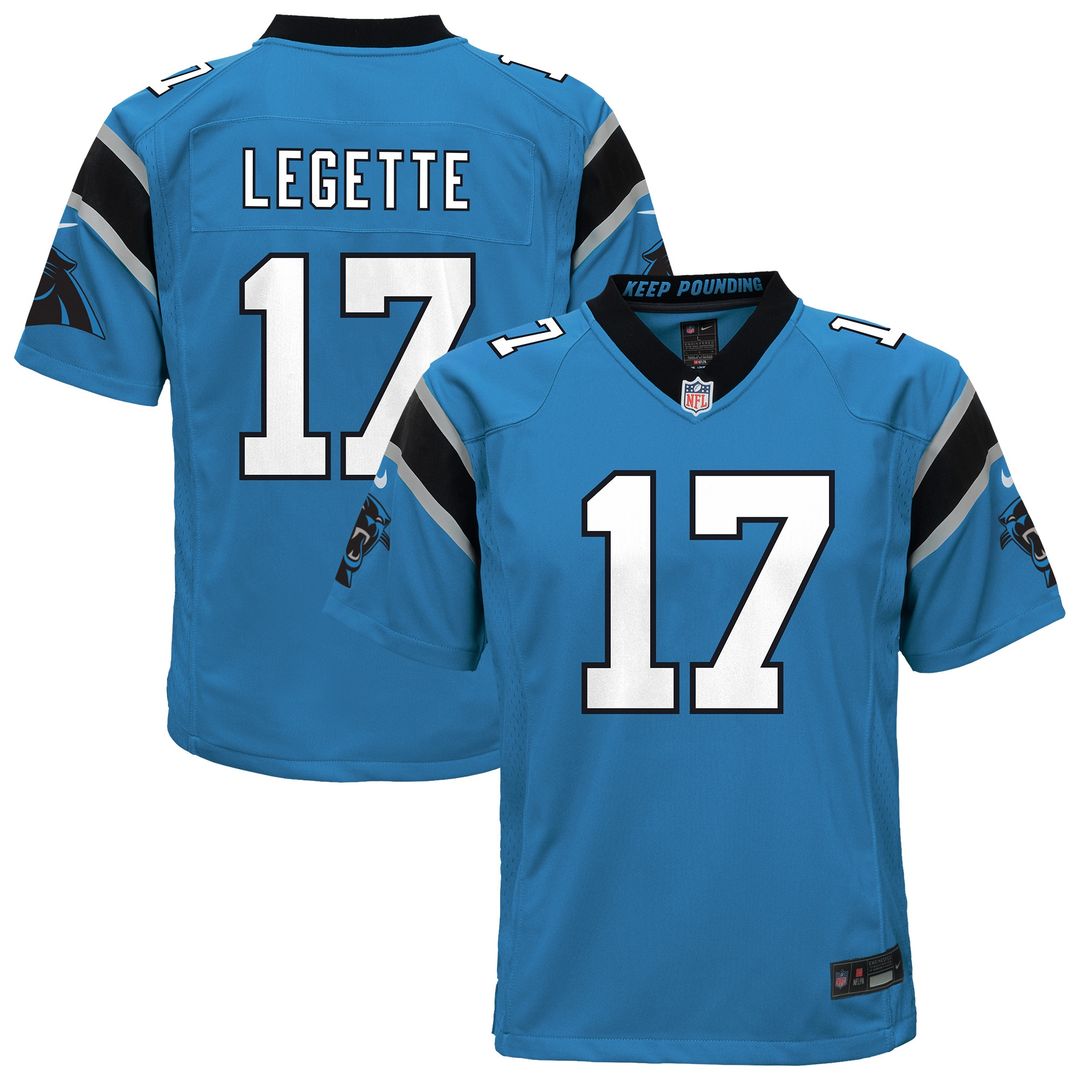 Xavier Legette Carolina Panthers Nike Youth Alternate Game Jersey - Blue Official NFL Team Apparel Football Fan Gear