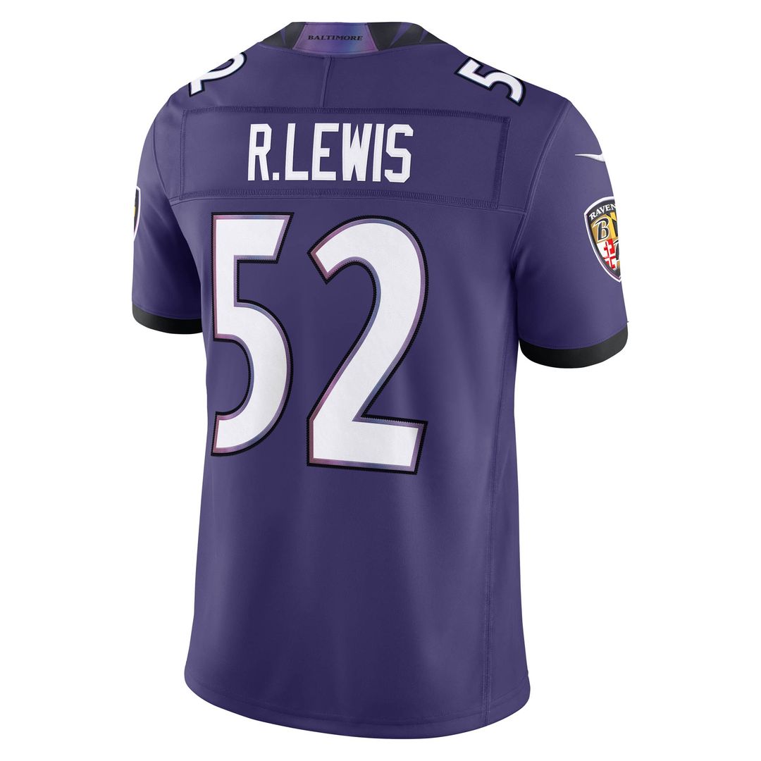 Ray Lewis Baltimore Ravens Nike Vapor F.U.S.E. Stitched Retired Limited Jersey - Purple Official NFL Team Apparel Football Fan Gear