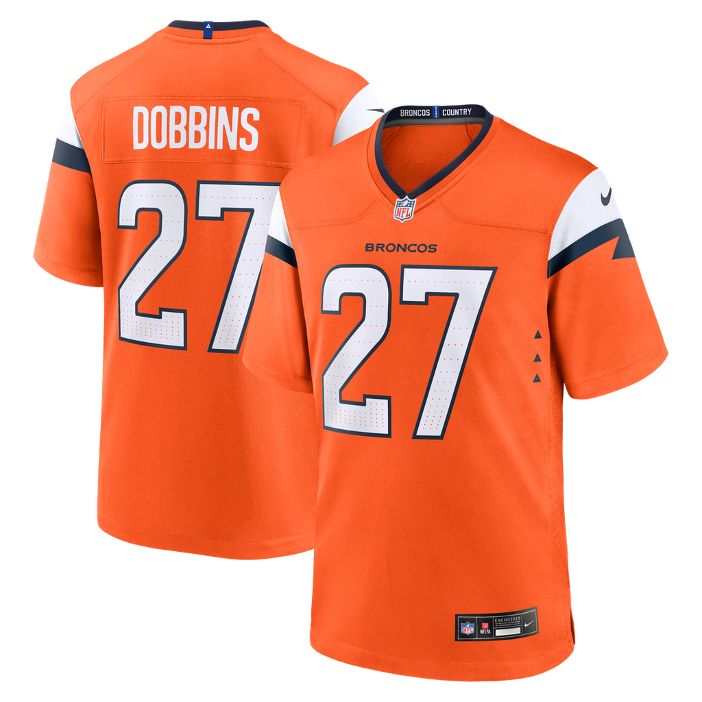 J.K. Dobbins Denver Broncos Nike Team Game Jersey - Orange Official NFL Team Apparel Football Fan Gear