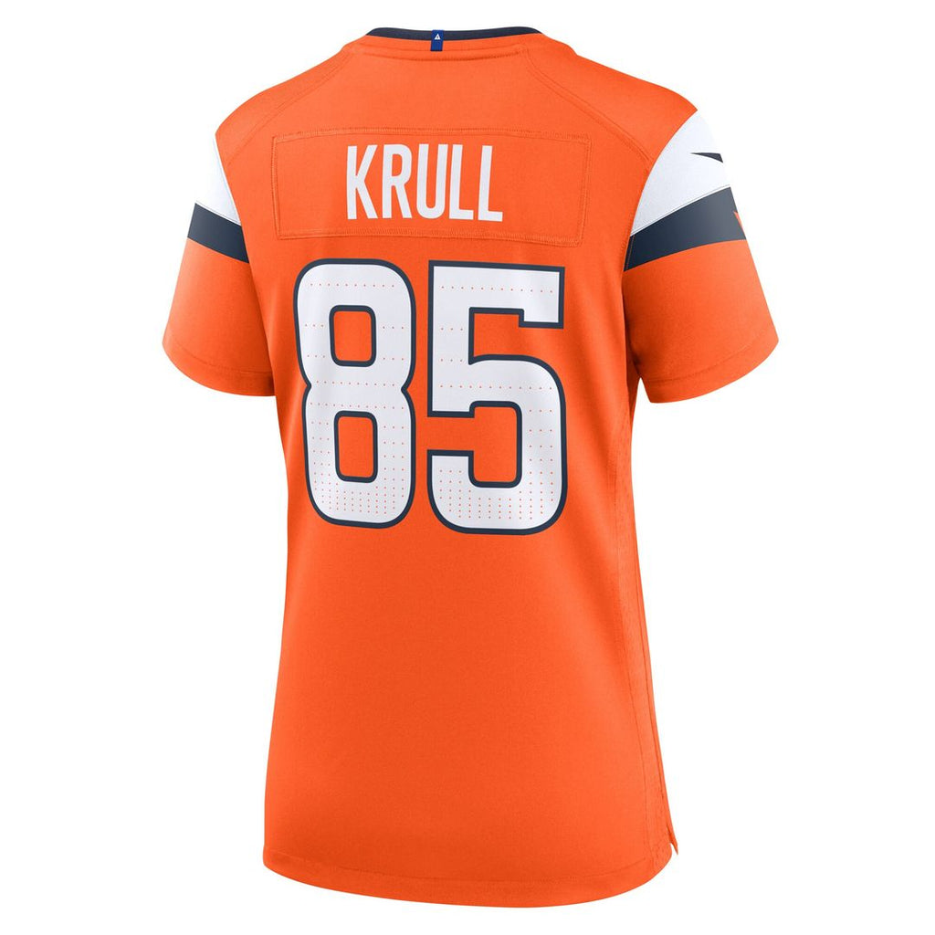 Lucas Krull Denver Broncos Nike Women's Team Game Jersey - Orange Official NFL Team Apparel Football Fan Gear