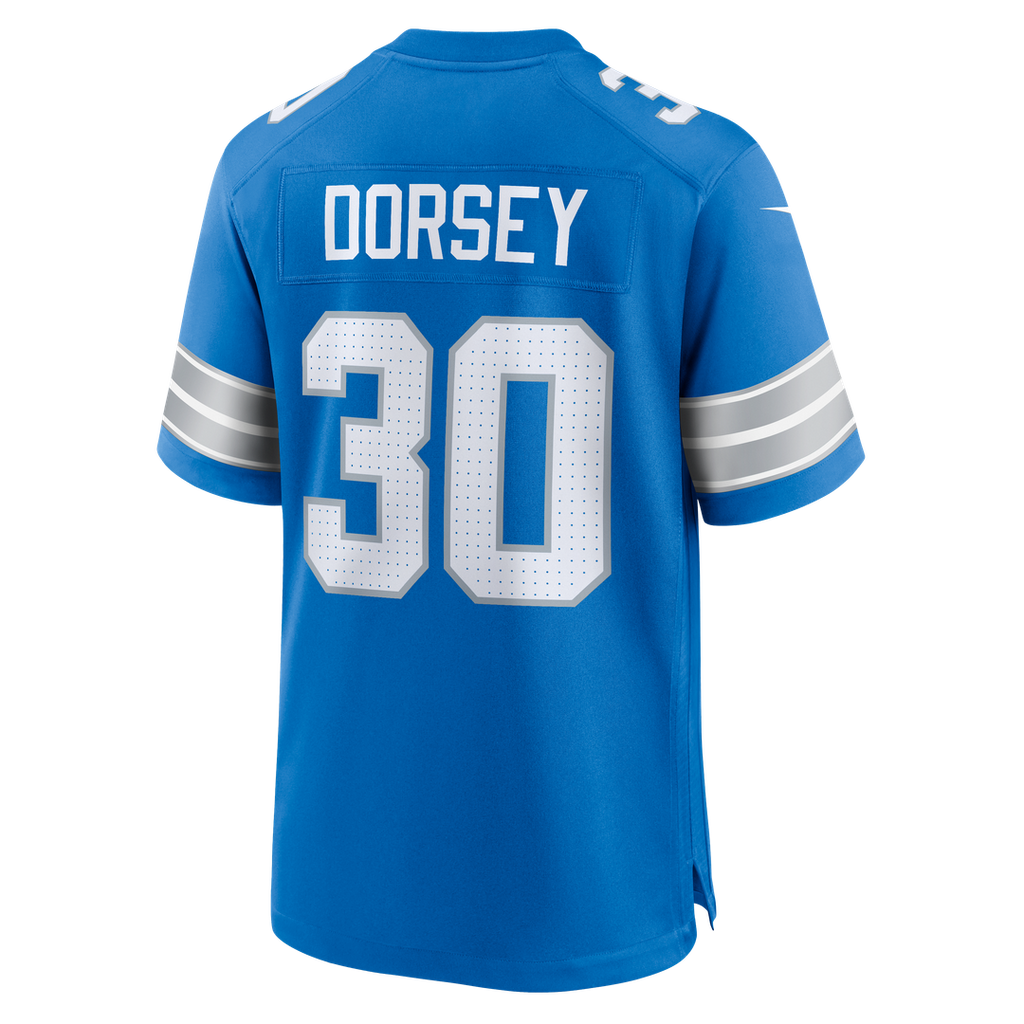 Khalil Dorsey Detroit Lions Nike Team Game Jersey - Blue Official NFL Team Apparel Football Fan Gear