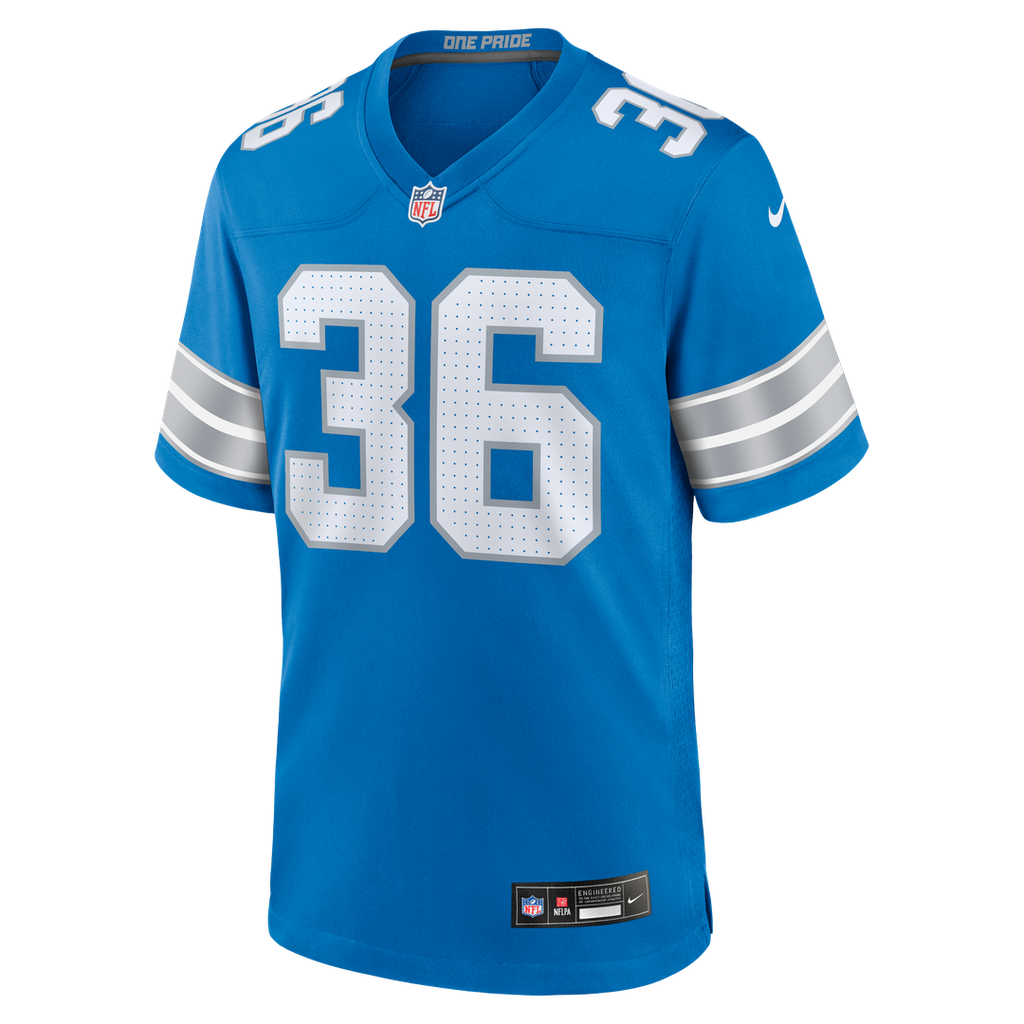 Chuck Clark Detroit Lions Nike Team Game Jersey - Blue Official NFL Team Apparel Football Fan Gear