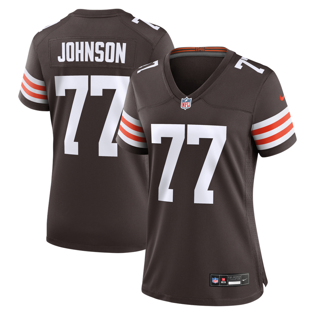Zion Johnson Cleveland Browns Nike Women's Team Game Jersey - Brown Official NFL Team Apparel Football Fan Gear