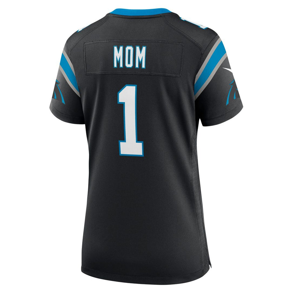 Number 1 Mom Carolina Panthers Nike Women's Game Jersey - Black Official NFL Team Apparel Football Fan Gear