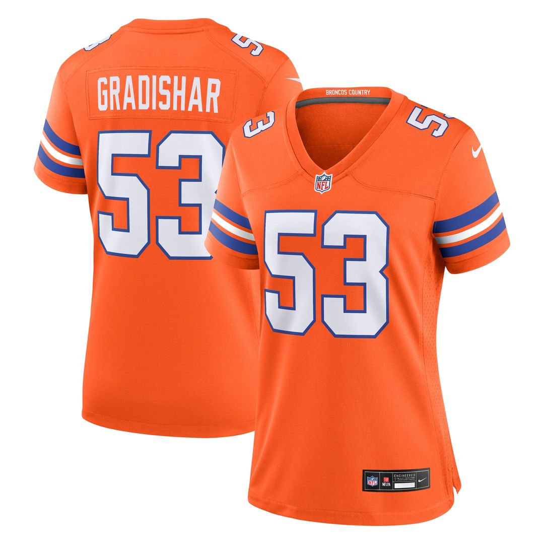 Randy Gradishar Denver Broncos Nike Women's Mile High Collection 1977 Throwback Retired Player Game Jersey - Orange Official NFL Team Apparel Football