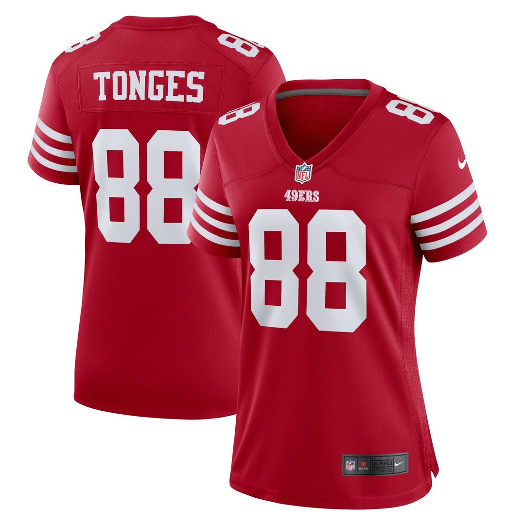 Jake Tonges San Francisco 49ers Nike Women's Team Game Jersey - Scarlet Official NFL Team Apparel Football Fan Gear