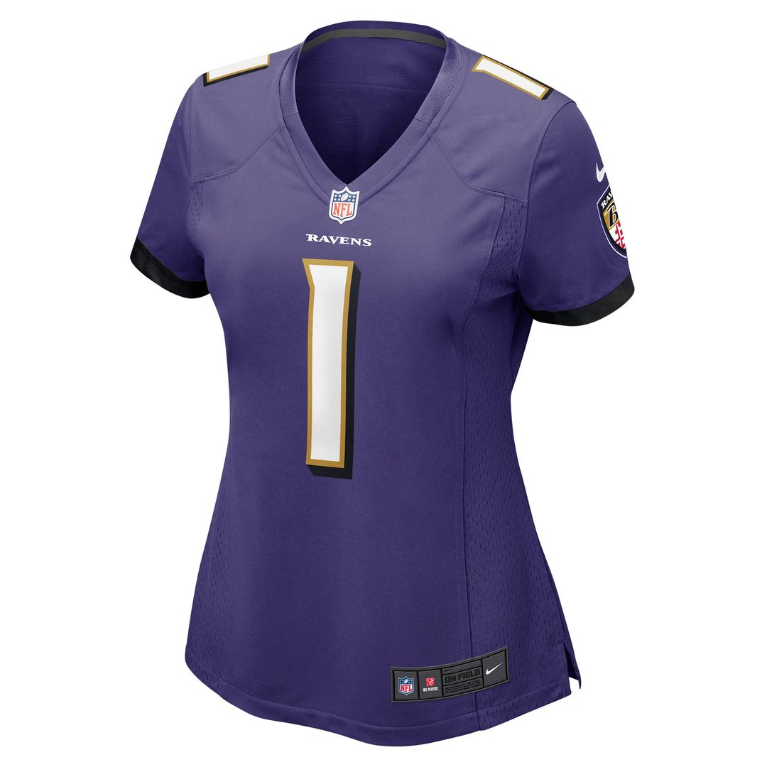 Number 1 Mom Baltimore Ravens Nike Women's Game Jersey - Purple Official NFL Team Apparel Football Fan Gear
