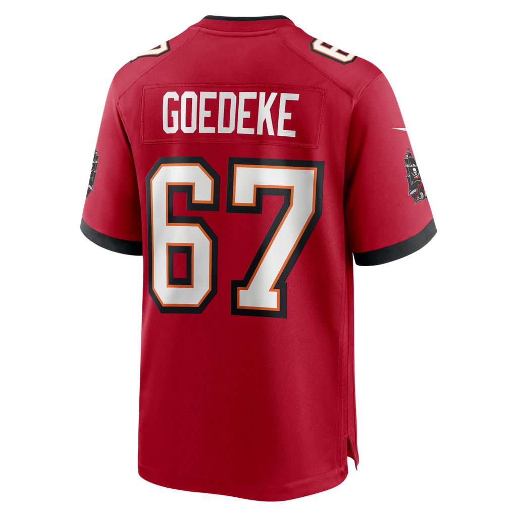 Luke Goedeke Tampa Bay Buccaneers Nike Game Player Jersey - Red Official NFL Team Apparel Football Fan Gear