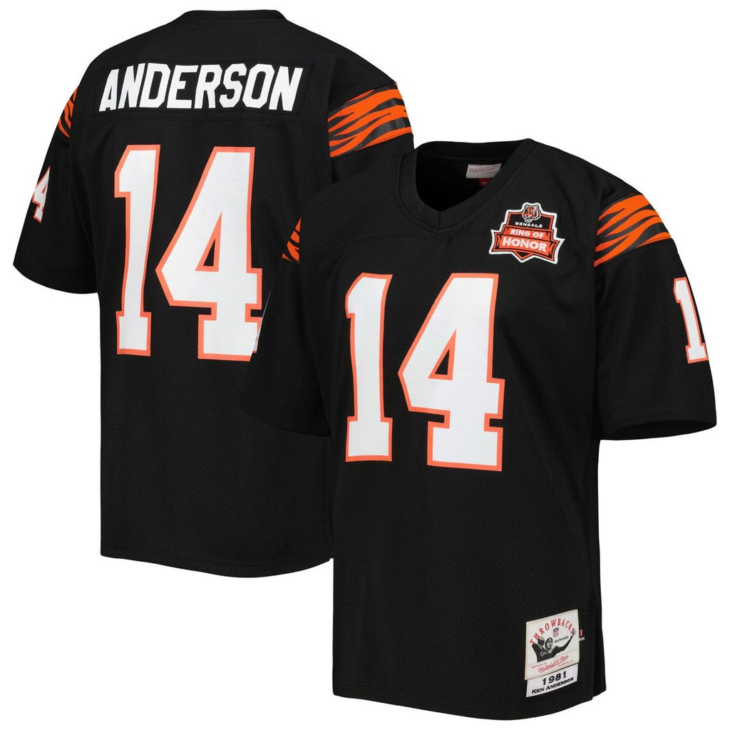 Ken Anderson Cincinnati Bengals 1981 Mitchell & Ness Authentic Throwback Retired Player Jersey - Black Official NFL Team Apparel Football Fan Gear