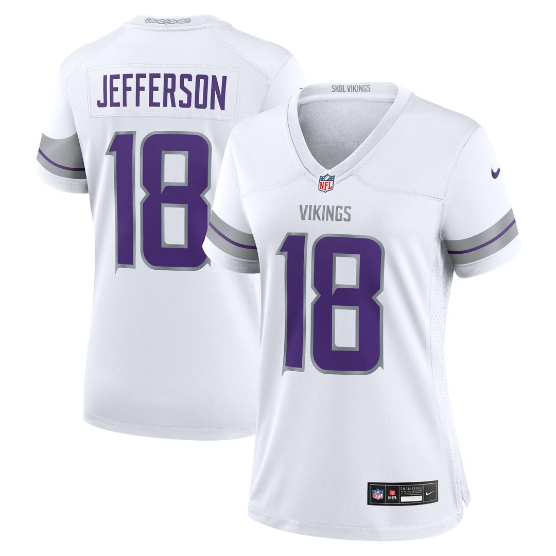 Justin Jefferson Minnesota Vikings Nike Women's Alternate Game Player Jersey - White Official NFL Team Apparel Football Fan Gear