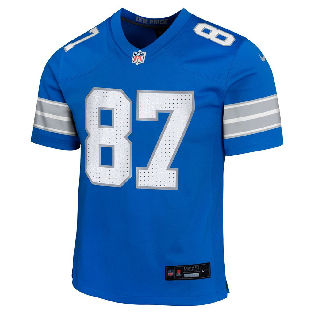 Sam LaPorta Detroit Lions Nike Youth Game Jersey - Blue Official NFL Team Apparel Football Fan Gear